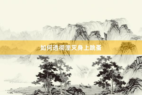 如何透彻湮灭身上跳蚤